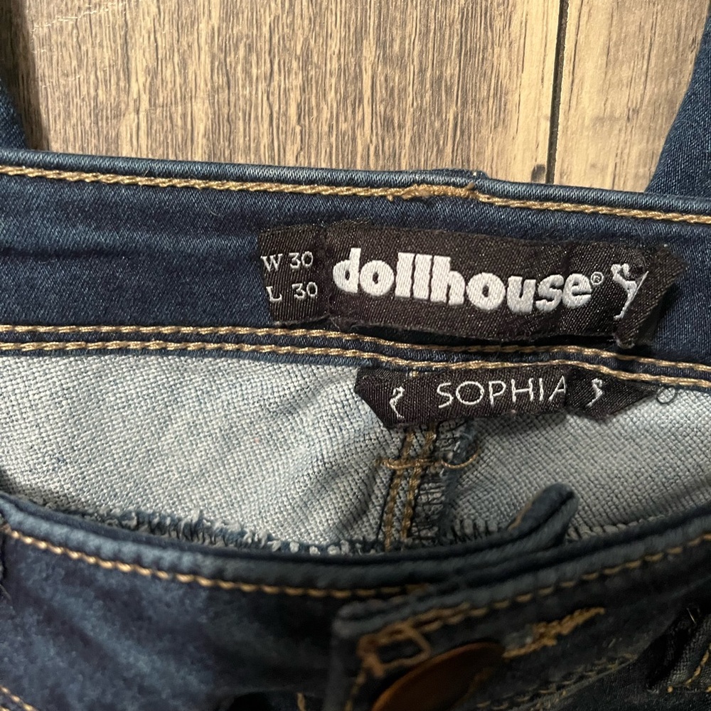 👖💛Dollhouse Sophia Junior Like New Blue Jeans Size 11 W30 L30 - Picture 5 of 6